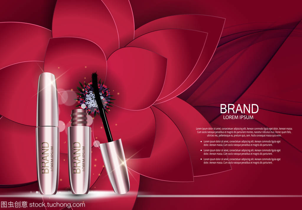 盡顯真我，魅力無限——Reportv 3D 逼真矢量睫毛膏系列廣告設計